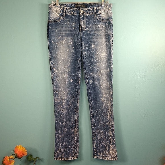 Twentyone Black Bleach Effects Straight Stretch Size 7/8R jeans - Picture 16 of 16